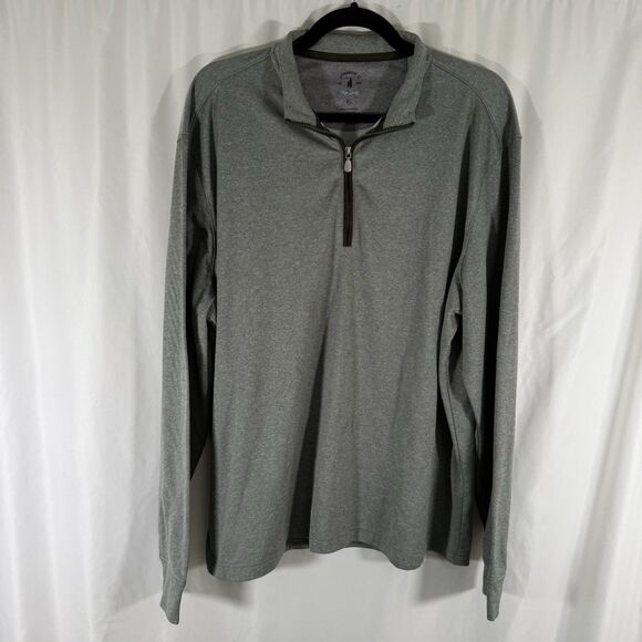 Johnnie O Top Shelf Sweater Men's XL Green White 1/4 Zip Long Sleeve Pullover - Picture 1 of 12